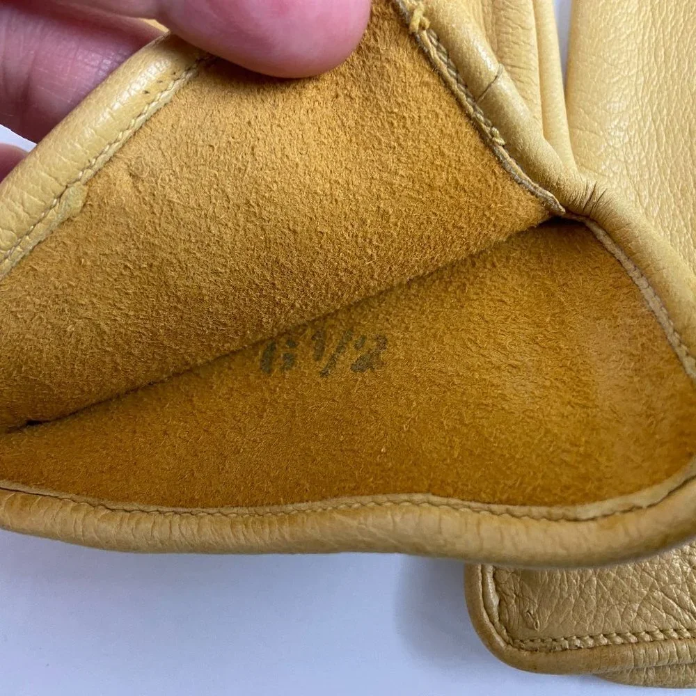 Vintage Leather Yellow Gloves Size 6.5 Wickmans